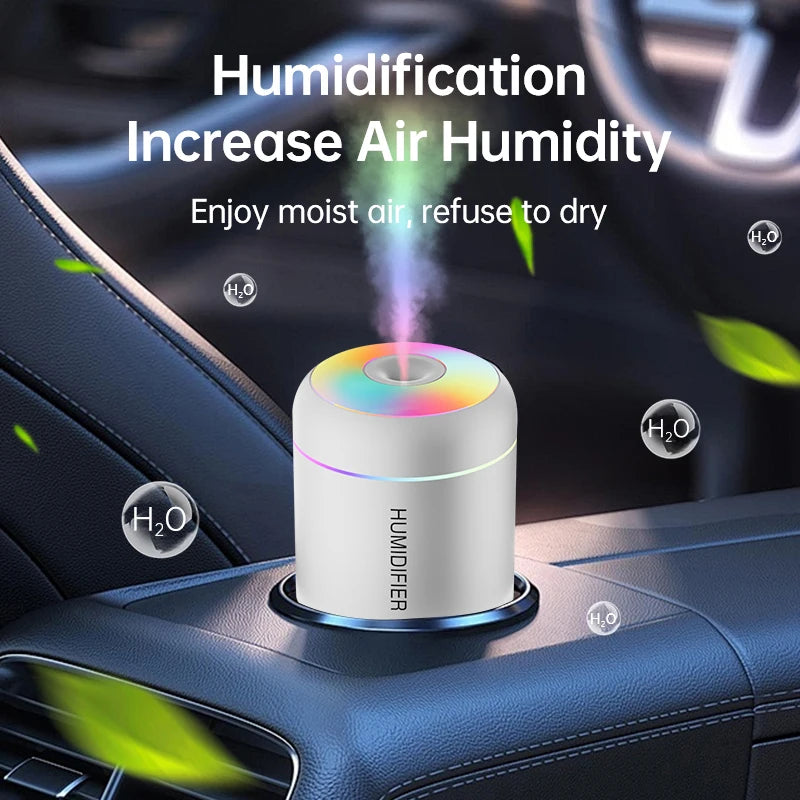 180ML Mini Air Humidifier – USB Aroma Diffuser, Essential Oil Purifier, Mist Maker for Car & Home