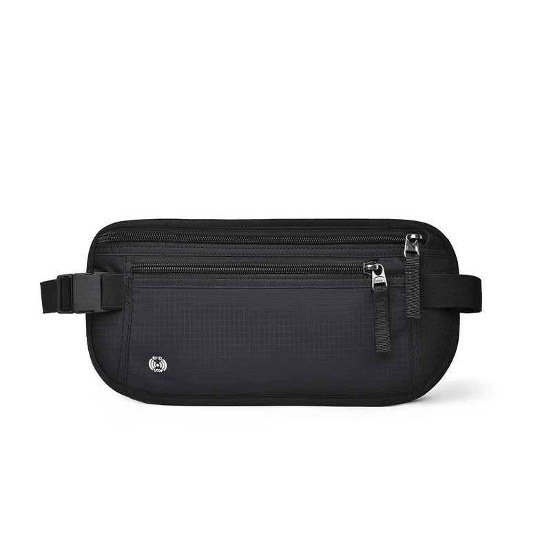 Slim Travel Money Belt with RFID Blocking – Passport Holder for Cash, Credit Cards, and Documents