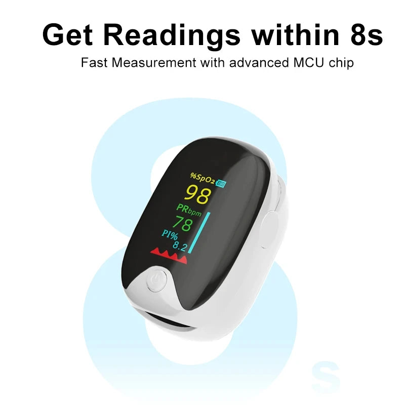 Medical Portable Fingertip Pulse Oximeter – Accurate Finger Oxygen Monitor with TFT Screen