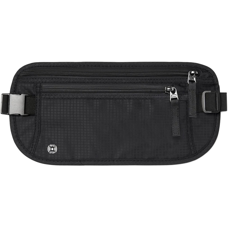 Slim Travel Money Belt with RFID Blocking – Passport Holder for Cash, Credit Cards, and Documents