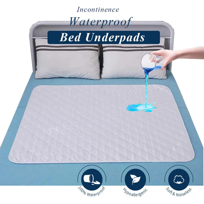 Washable Underpad Absorbent Waterproof Incontinence Bed Pads 50x70cm/70x90cm For Women & Dog & Baby